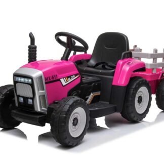 Tractor 12v + Remolque, mando rc parental, color rosa-pink   INDA912-AT-KI4-LE7634